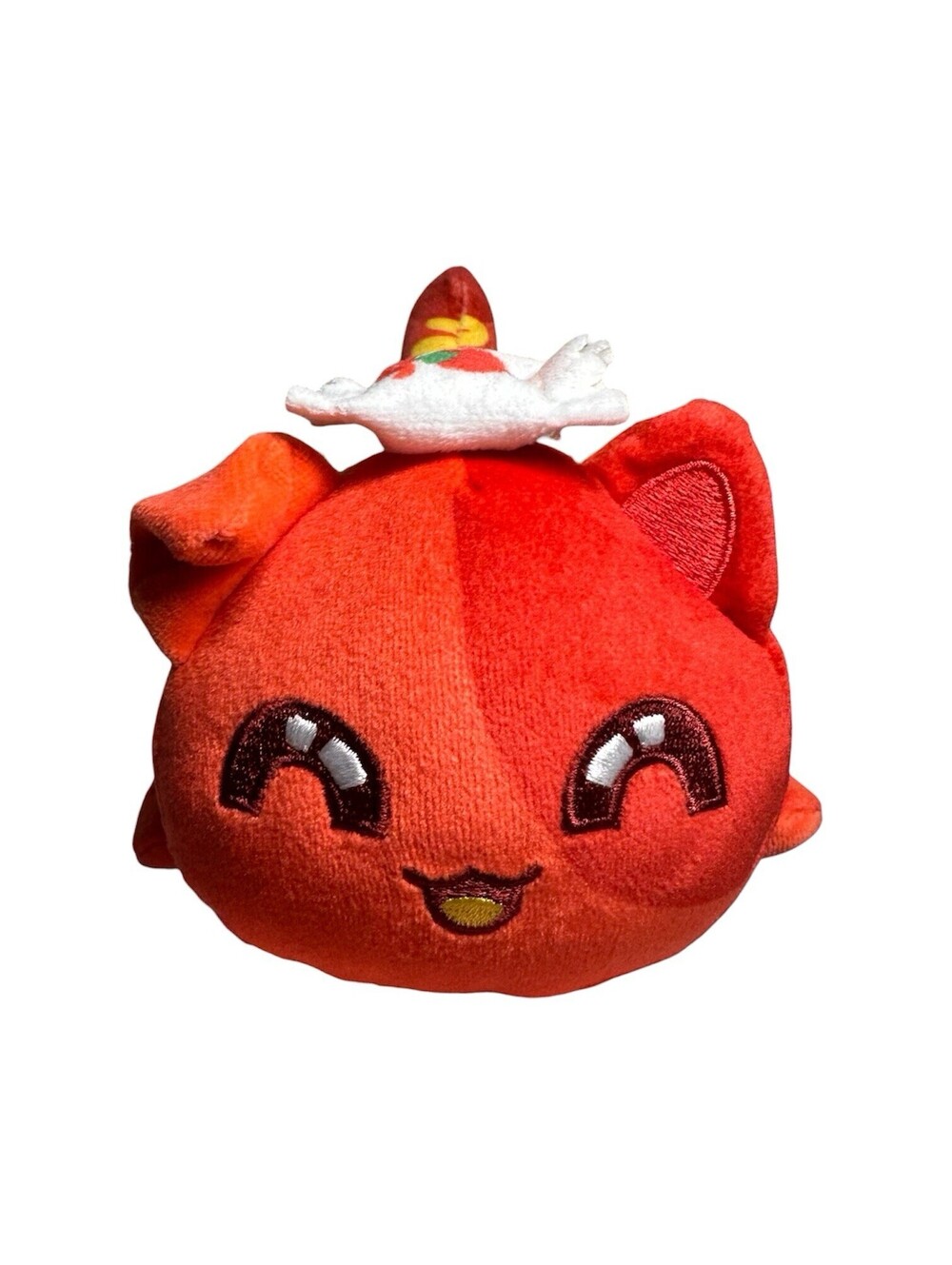 Aphmau MeeMeows Cute Hot Dog Bun Mustard Ketchup Red Cat Mini Plush 6”